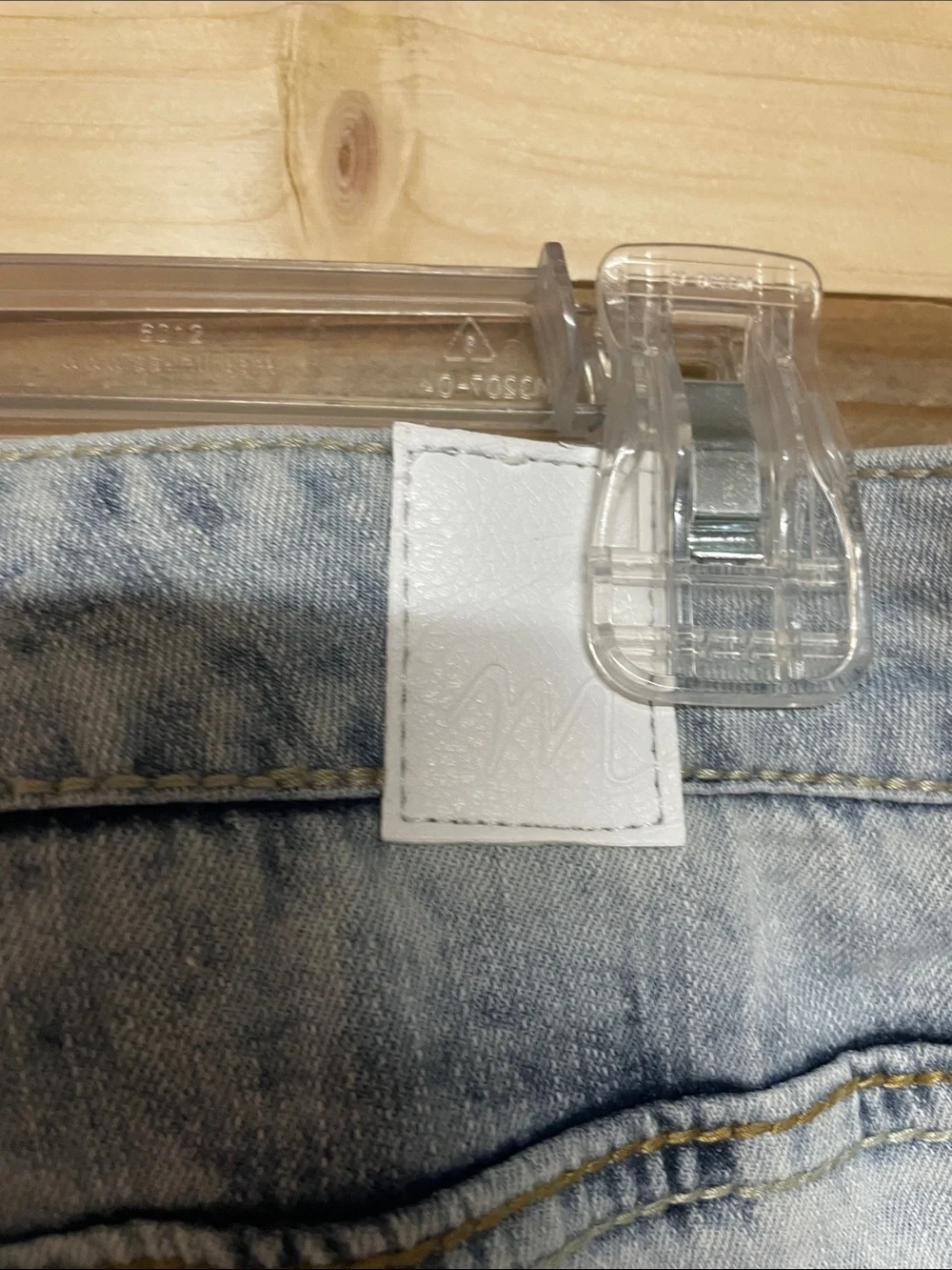 Maurices size 24 Light Blue Distressed Jean Short with Stud and Gem Detail Sides